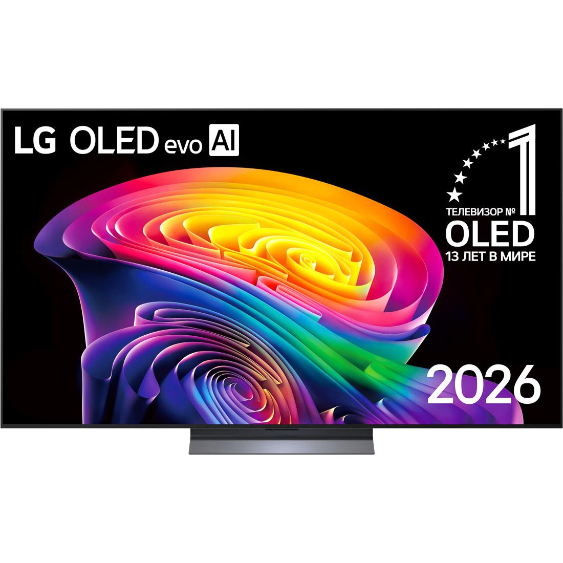 Телевизор 65'' LG/ 65'' OLED, Ultra HD, Smart TV(WebOS 26), Wi-Fi 6, Bluetooth v 5.3, MR NFC, 120Hz Native (VRR 165Hz), 2.2ch 40Вт Dolby Atmos, 4хHDMI, 2хUSB, 1 Pole, черный металл, 2026, OLED65C6RLA.ARUG