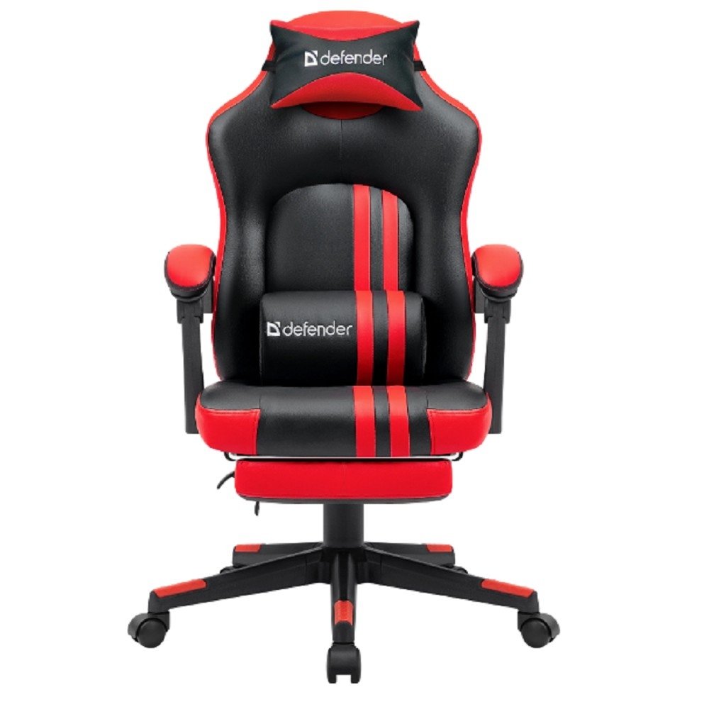 Игровое кресло Diablo Черный/Красный,PU,подножка DEFENDER (64407)