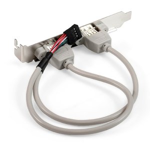 Exegate EX298294RUS Планка портов в корпус 2xUSB2.0 ExeGate BrctUSB2-2A (USB 2.0 9pin (IDC 9pin F) --> 2x USB 2.0 Af, кабель 20см)
