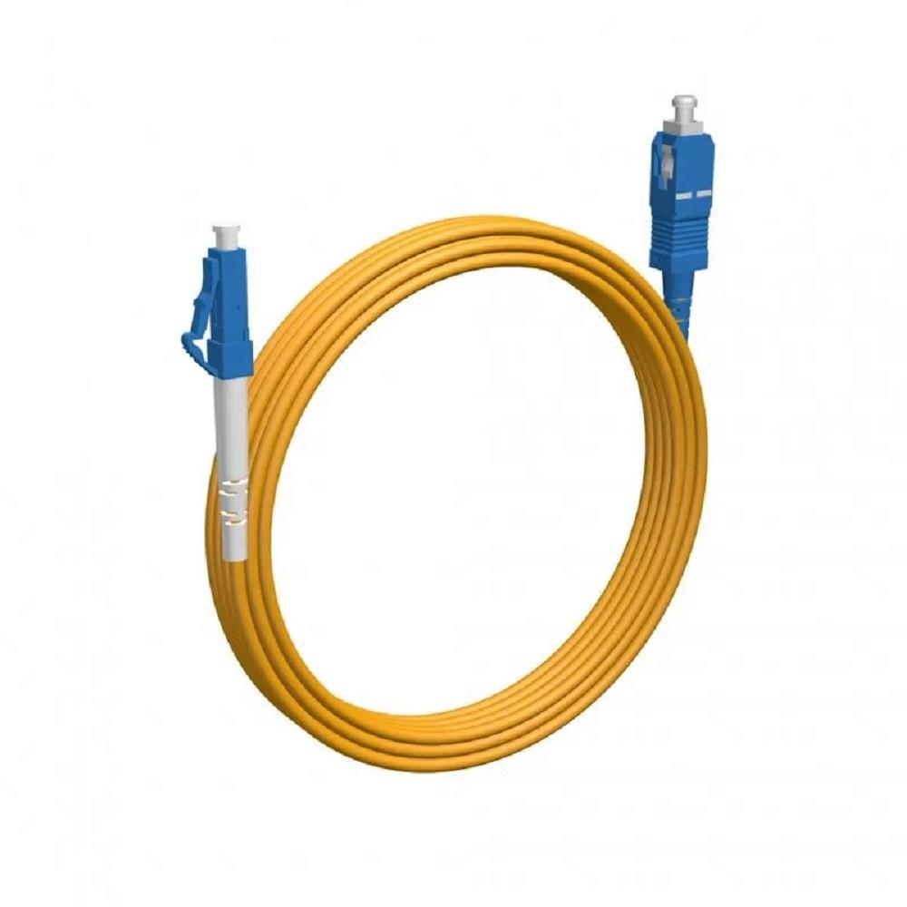 Rexant (50-1114-2) Патч-корд оптический одномодовый (SM) 9/125 OS2 разъемы zip-cord LC/UPC-SC/UPC 3мм Simplex LSZH 2м желтый