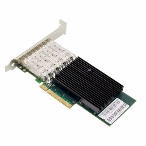 ORIENT XWT-INT710PE8 4SFP+, Сетевая карта PCI-Ex8 v3.0 4xSFP+ 10Gbps Converged Server NIC, Intel X710 chipset, 10/1 Гбит/с, 2 планки крепления в комплекте (33289)