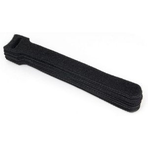 Cablexpert Хомуты-липучки на основе ленты Velcro® VT-145x11BK  145 x 11 мм, черные (12 шт.)