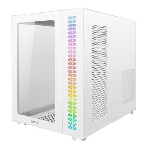 Ginzzu V560 RGB подсветка, закаленное стекло 1*USB 3.0,1*USB 2.0, AU Белый ATX