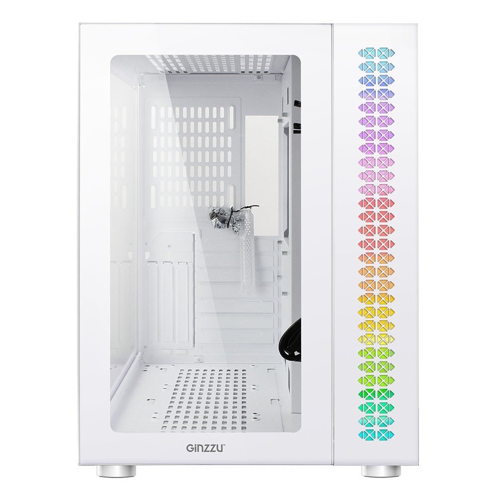Ginzzu V560 RGB подсветка, закаленное стекло 1*USB 3.0,1*USB 2.0, AU Белый ATX