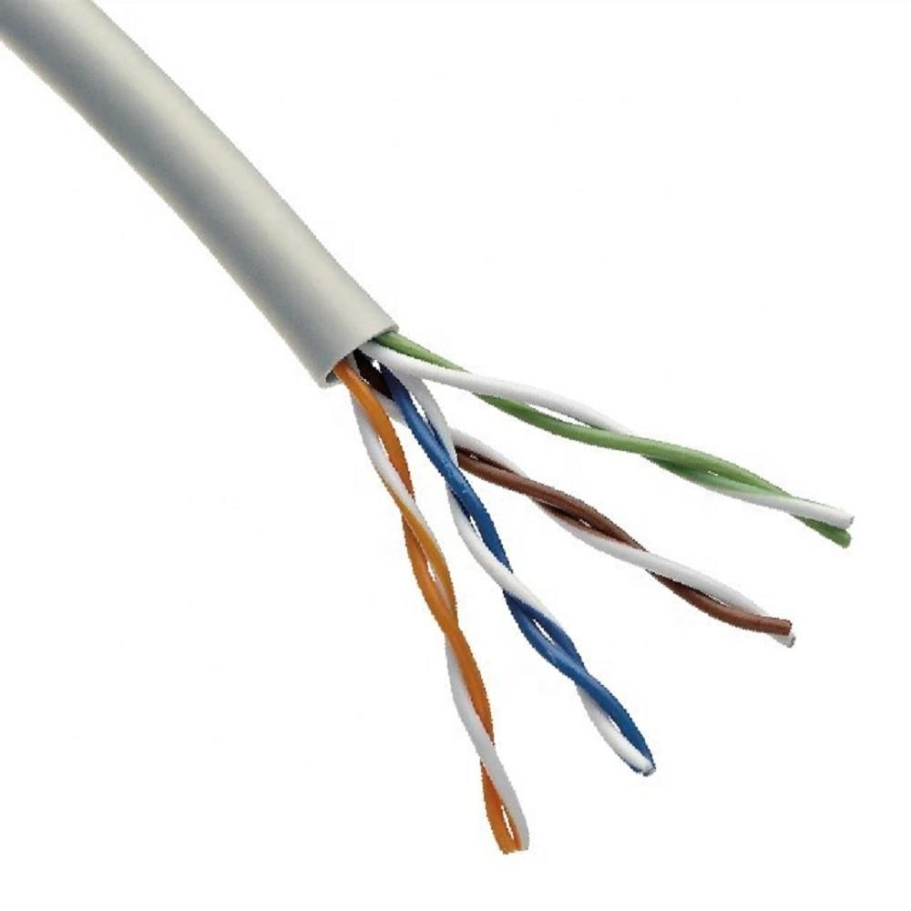 Rexant (02-0005 ) Кабель витая пара U/UTP, CAT 5e, PVC, 4х2х0,52 мм, 24AWG, INDOOR, SOLID, серый, 305 м PRO