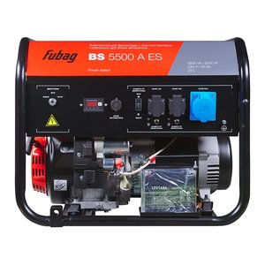 FUBAG BS 5500 A ES Электростанция бензиновая  [641691\646279] {Электростартер, 5.5 кВа/5.0 кВт, 230 В, 420 объем см3, 8,0/10,9 кВт, л.с., 78 дБ 7м, Время работы 3/4 нагрузки 9.8ч, 25 л бак, 80.6 кг}