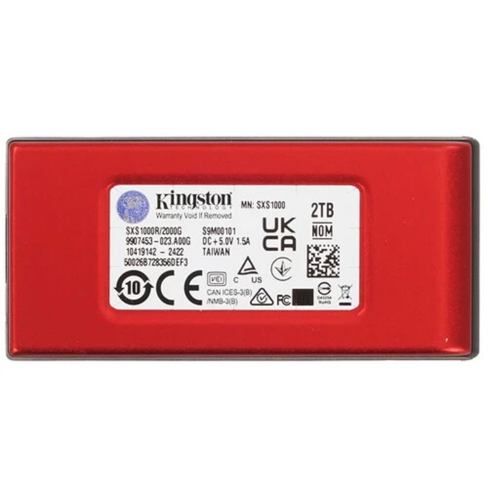 Kingston Portable SSD 2TB [SXS1000R/2000G] XS1000R, Type-C/A, USB 3.2 Gen 2, R/W 1050/1000MB/s, 70x33x14mm, 29g., Red (5 лет)