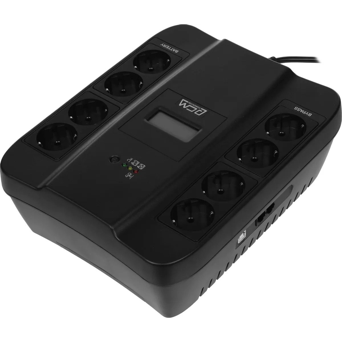 PowerCom Spider SPD-900U LCD ИБП {Line-Interactive, 900VA / 540W, 8xEURO: 4 с резервным питанием, 4 с фильтрацией, USB} (1168465)