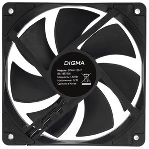 Вентилятор Digma DFAN-120-7 120мм черный 3-pin 4-pin (Molex)  Ret