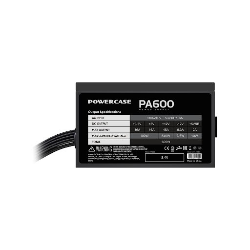 Powercase PA600 (ATX 2.31, 600W, APFC, 120mm Fan) / PA-600SI