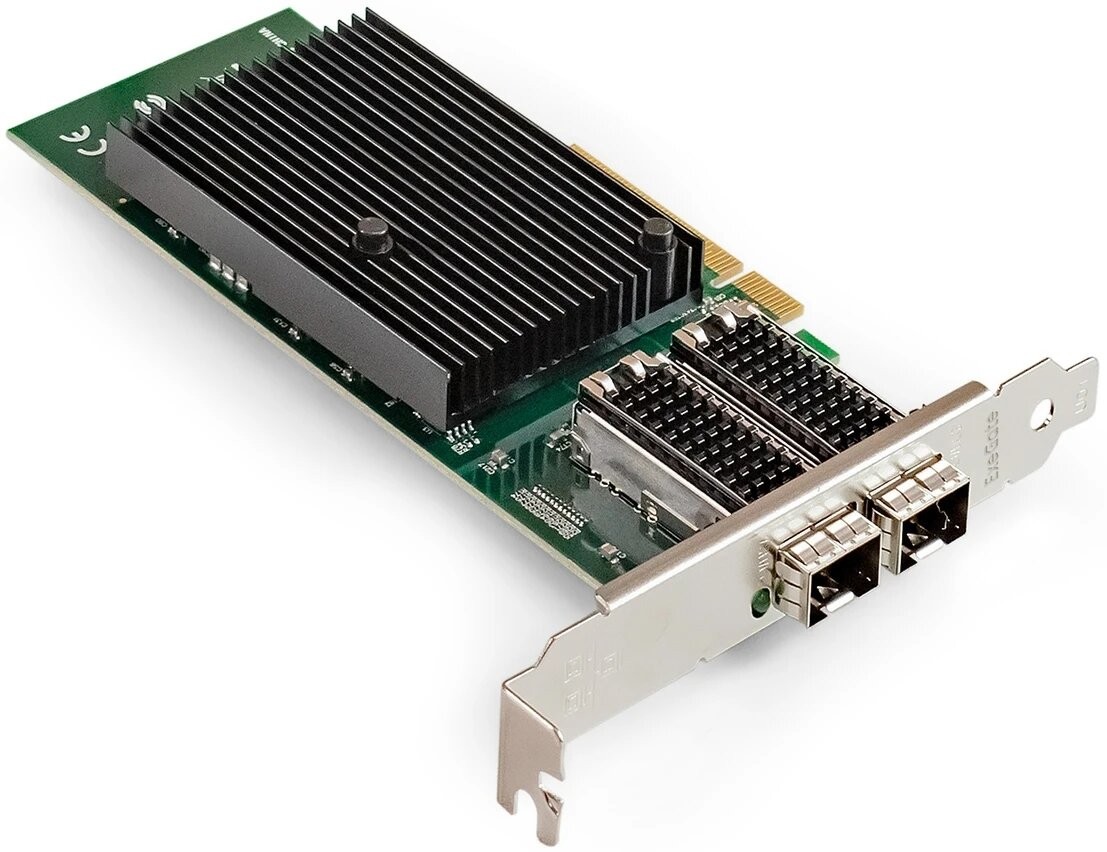 Exegate EX299015RUS Сетевой адаптер ExeGate EXE-X710-2SFP+ (PCI-E x8 v.3, порты 2x SFP+, Dual 10Gb/s, Server NIC Chipset Intel FTXL710)