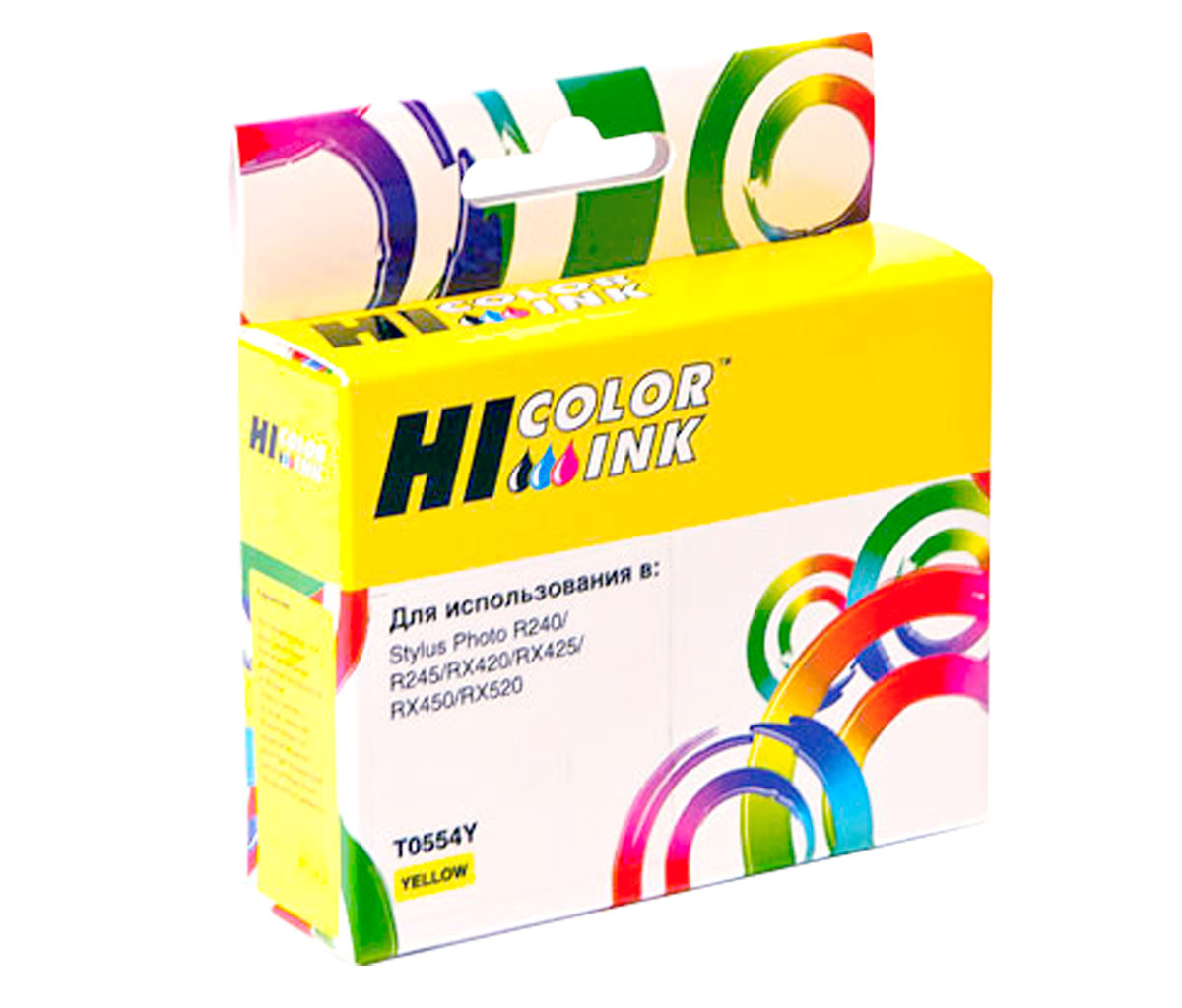 Картридж Hi-Black (HB-T0554) для Epson Stylus Photo R240/RX420/RX520, Y, T0554Y