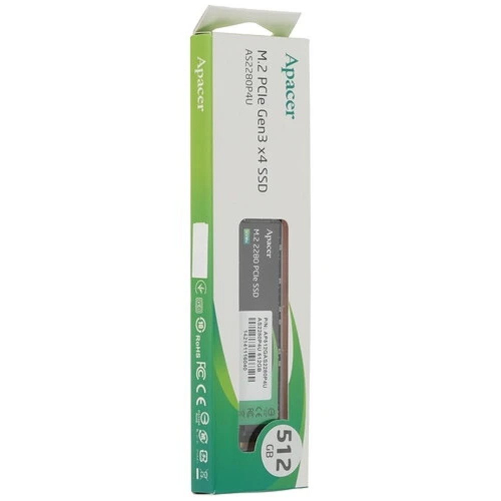 M.2 2280 512GB Apacer AS2280P4U Client SSD AP512GAS2280P4U-1 PCIe Gen3x4 with NVMe