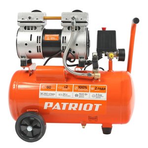 PATRIOT WO 24-260S Компрессор Patriot поршневой безмасляный [525301921] { 260 л/мин, 8 бар, 1500 Вт, 24 л, быстросъемный 1/4" }