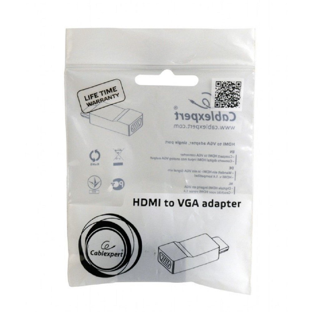 Gembird Переходник HDMI-VGA Cablexpert A-HDMI-VGA-001, 19M/15F