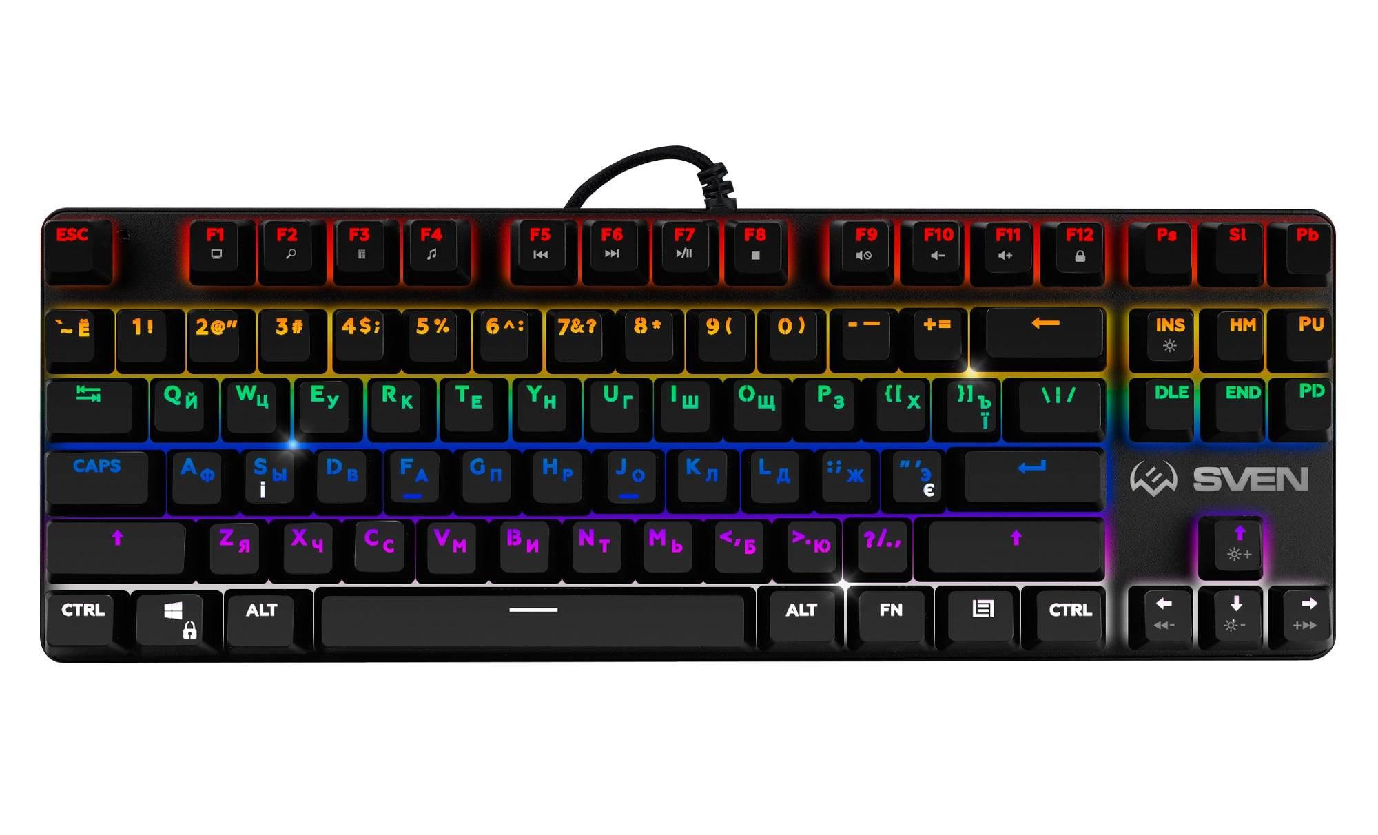 SVEN Клавиатура игровая механическая KB-G9150 (87кл., 12 Fn функций, подсветка), SV-017651