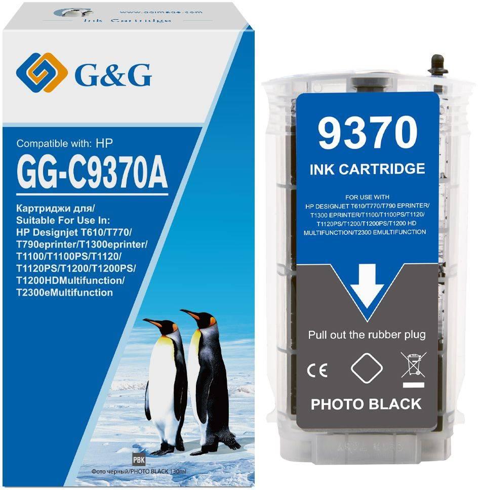 Картридж струйный G&G, аналог HP C9370A/№72 фото черный 130ml с чипом, NH-09370PBK