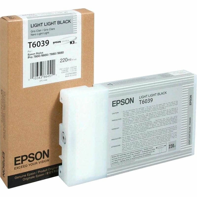 Картридж EPSON T6039 светло-серый для Stylus Pro 7880/9880, C13T603900