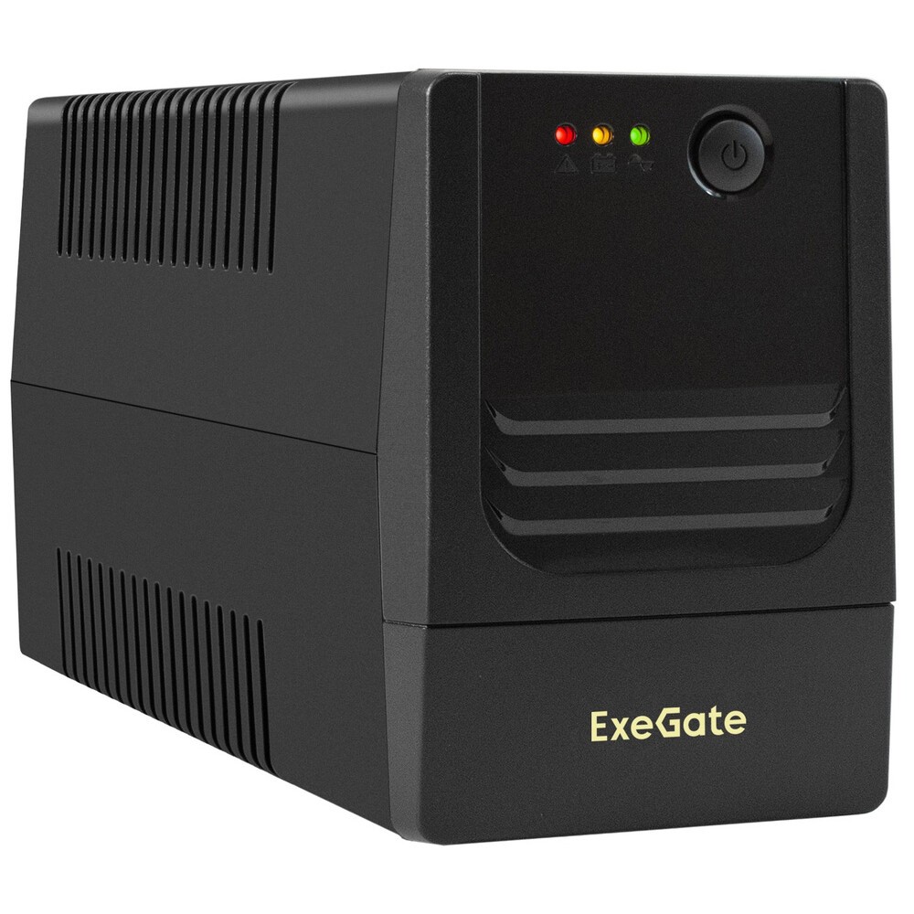 Exegate EX299468RUS ИБП ExeGate Power NB-400.LED.AVR.2SH (400VA/240W, LED, AVR, 2*Schuko, батарея 12V 4.5Ah, Black)