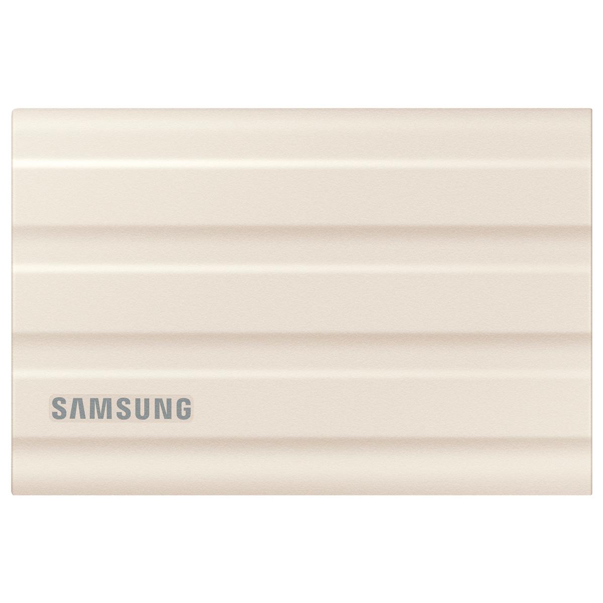 Внешние HDD и SSD/ Samsung External SSD T7 Shield, 1TB, Type C-to-C/A, USB 3.2 Gen2, R/W 1050/1000MB/s, IP65, 88x59x13mm, 98g, Beige (12 мес.), MU-PE1T0K/WW