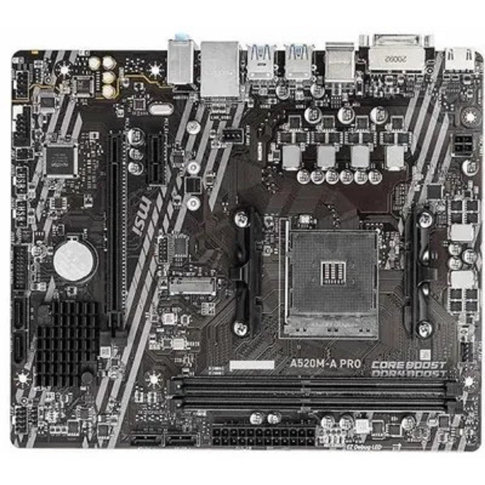 MSI A520M-A PRO {Soc-AM4 AMD A520 2xDDR4 mATX AC`97 8ch(7.1) GbLAN RAID+DVI+HDMI}