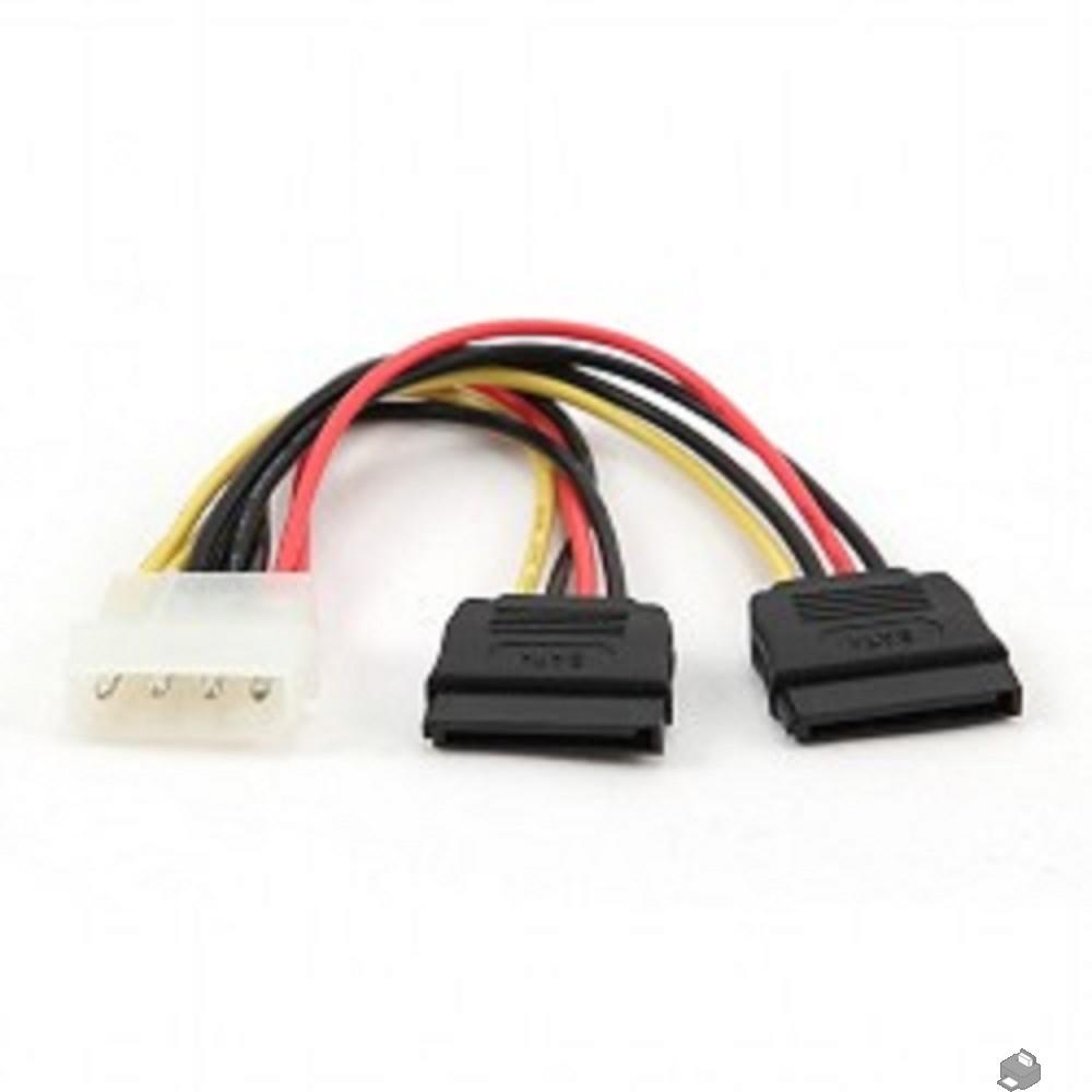 Cablexpert Кабель питания SATA CC-SATA-PSY-0.3M, 30см, molex 4pin/2x sata15pin, на 2 устр., пакет