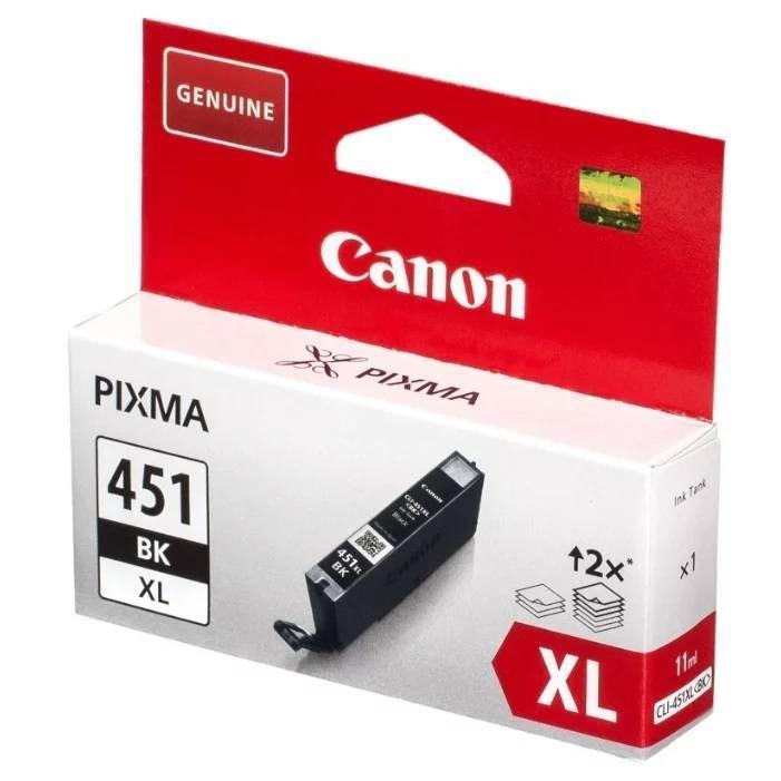 Картридж CANON CLI-451XL BK чёрный, увеличенной емкости 11 мл, 450 стр, 6472B001