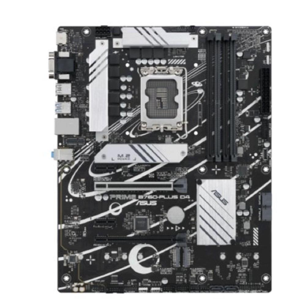 ASUS PRIME B760-PLUS D4 (Socket 1700, ATX, 4xDDR4(128GB),VGA/DP/HDMI, 1xPCIe 5.0x16/1xPCIe 4.0x16/2xPCIe 3.0, 1xLAN (2.5GbE), 4xSATA 6Gb/s, 3xM.2, 1xM.2 E key, 1xType-C, 3xUSB 3.2, 2xUSB 2.0)