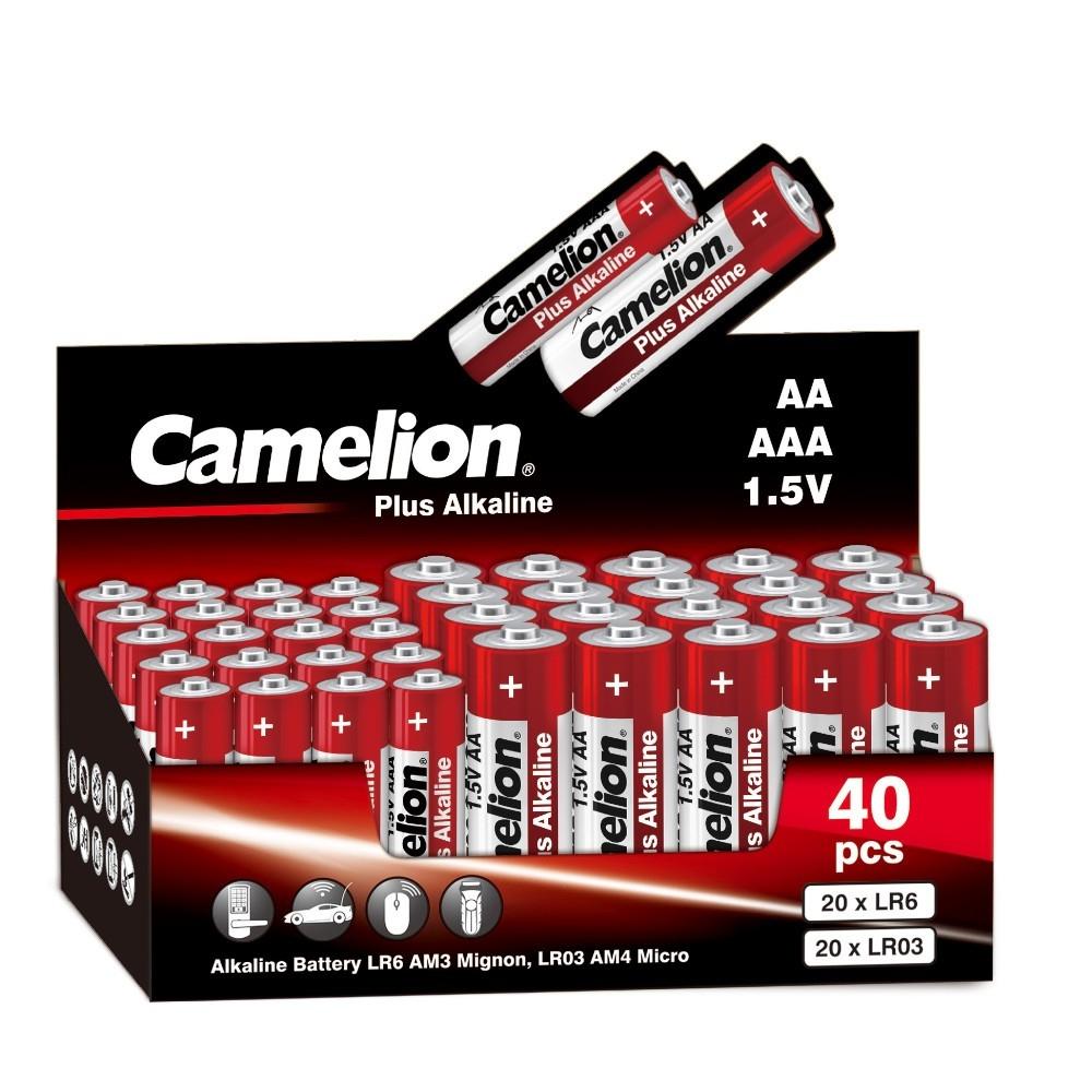 Camelion Plus Alkaline COMBO40 (20LR6 + 20LR03-CB, батарейка,1.5В) (40 шт. в уп-ке) , 14981