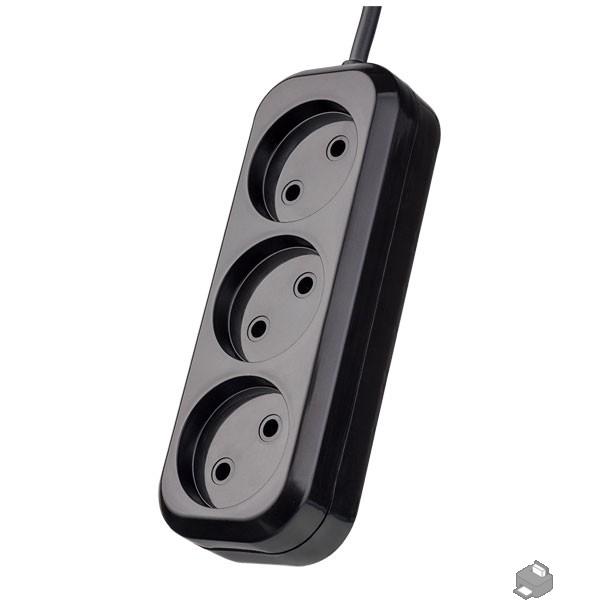 Perfeo Сетевой удлинитель без заземления "RU POWER", PF_B4066  (3,0м, 3 розетки, чёрный (Р16-012))