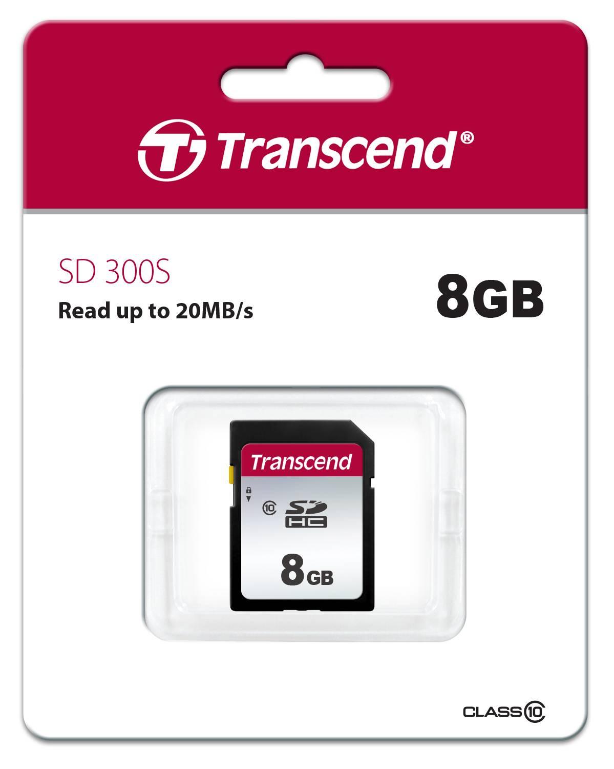 Флеш карта SD 8GB Transcend SDHC Class 10, TS8GSDC300S