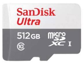 Флеш карта microSD 512GB SanDisk microSDXC Class 10 Ultra UHS-I 100MB/s, SDSQUNR-512G-GN3MN