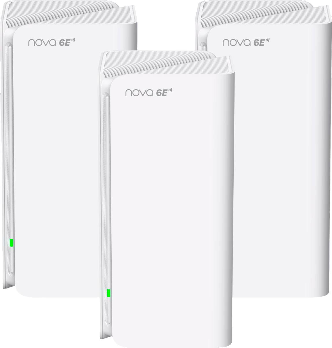 Точка доступа/ Tenda MX21 Pro (3-pack) Трехдиапазонная гигабитная Wi-Fi Mesh система AXE5700, 2,4/5/6 ГГц, до 5665 Мбит/с, 3x1Гбит/с, 7 встроенных антенн
