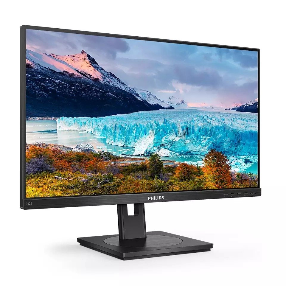 LCD PHILIPS 23.8" 242S1AE черный с поворотом экрана {IPS 1920x1080 75Hz 4ms 178/178 250cd D-Sub DVI HDMI1.4 DisplayPort1.2 Pivot MM}, 242S1AE/00