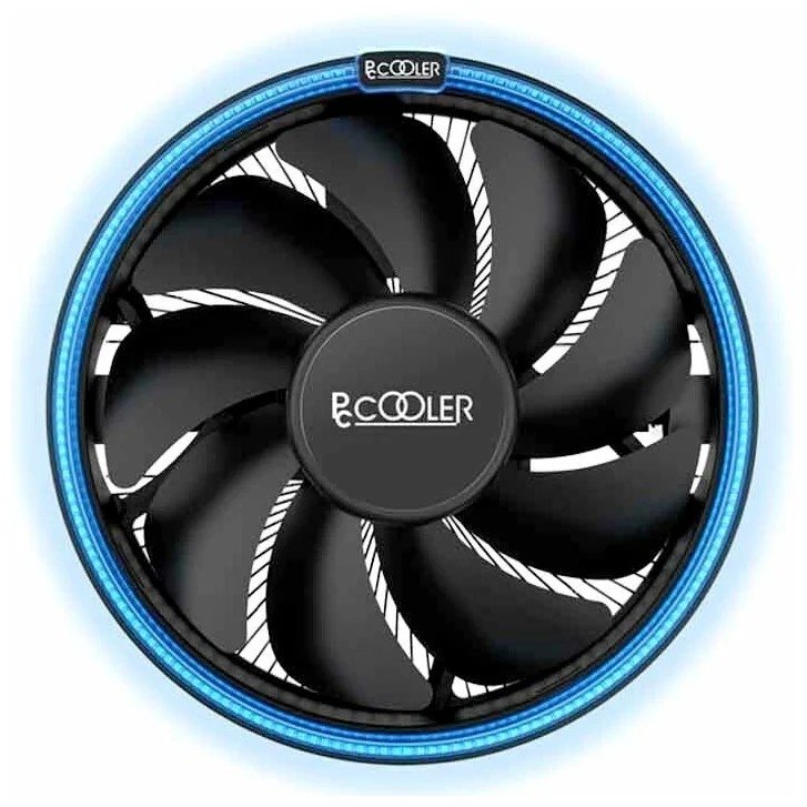 PCCooler E126MB Кулер S775/115X/AM2/2+/AM3/3+/AM4/FM1/FM2/2+ (TDP 92W, вент-р 120мм с PWM, Blue LED FAN, 1000-1800RPM, 26.5dBa) Retail Color Box {48} (111313)
