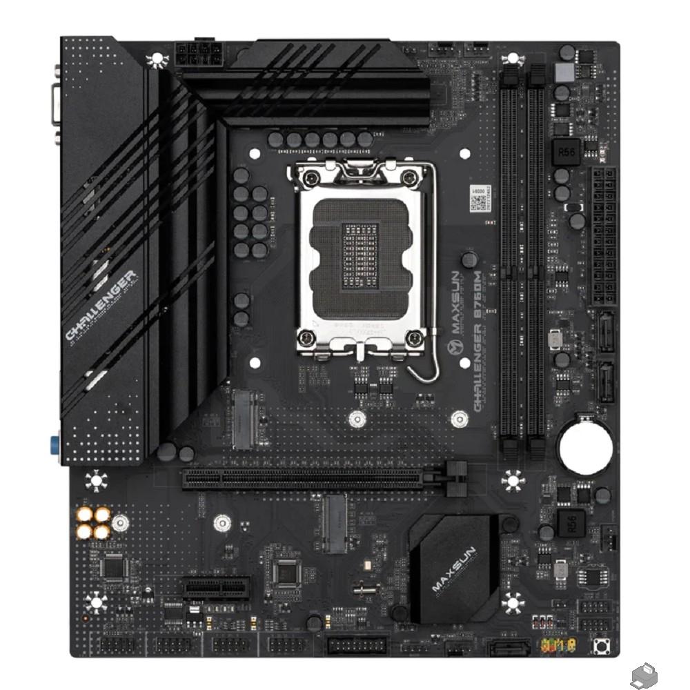 MAXSUN MS-Challenger B760M (Socket 1700, mATX, 2*DDR4, VGA/HDMI, 3*SATA3, 2*M.2, 1xPCI-E x16 /1xPCI-E x1, 2*USB 2.0, 4*USB 3.2 Gen1 , LAN 1*1G,  RTL)