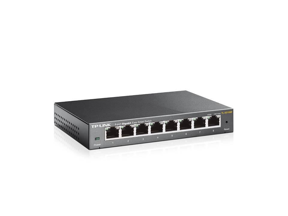 TP-Link TL-SG108E Easy Smart управляемый гигабитный 8-портовый коммутатор, стальной настольный корпус