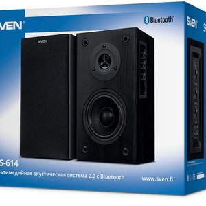 SVEN SPS-614, чёрный, акустическая система 2.0, мощность 2x20 Вт(RMS), Bluetooth, SV-020262