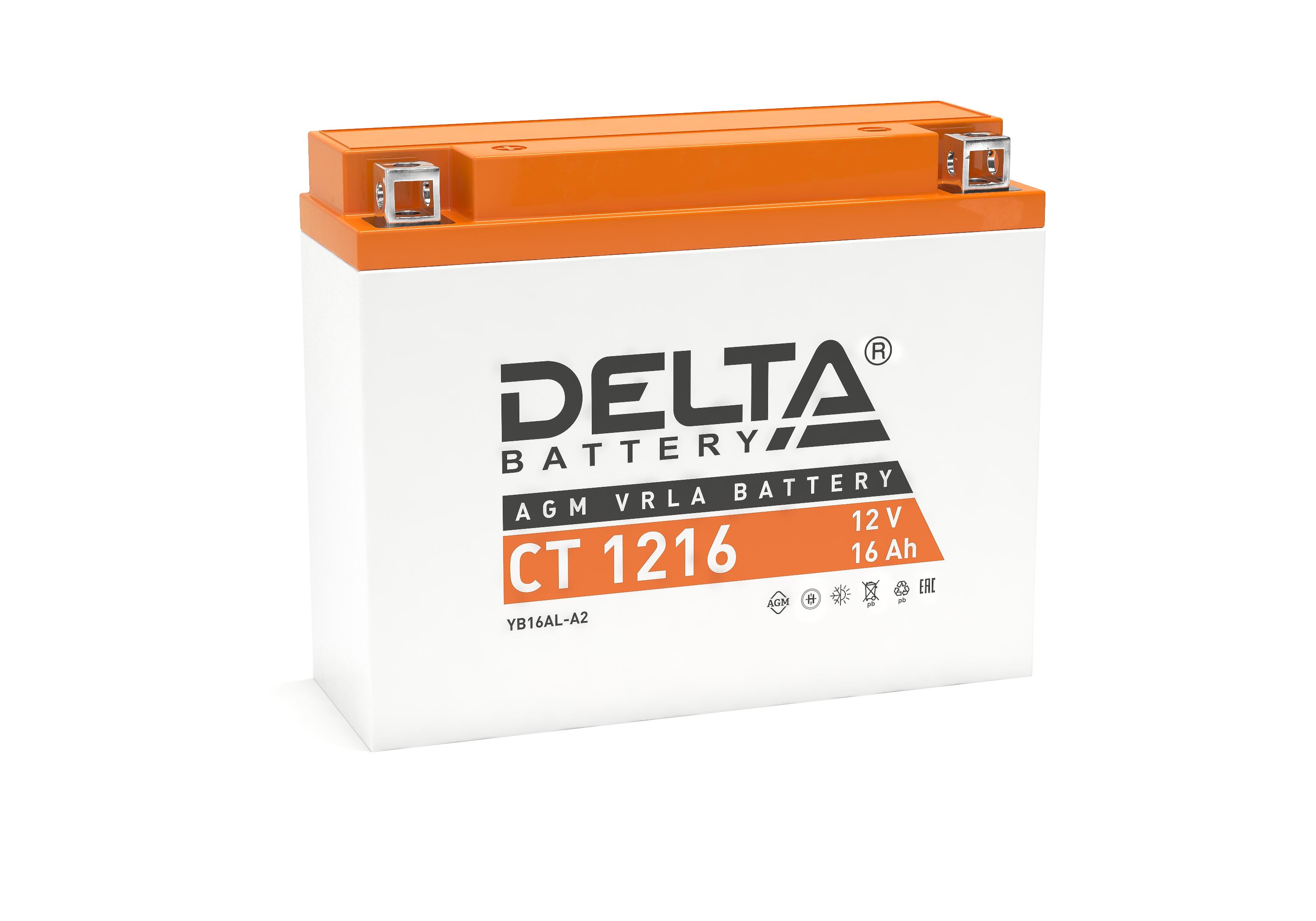 Аккумулятор DELTA BATTERY CT 1216  обратная  полярность 16 Ач, 3401010030020