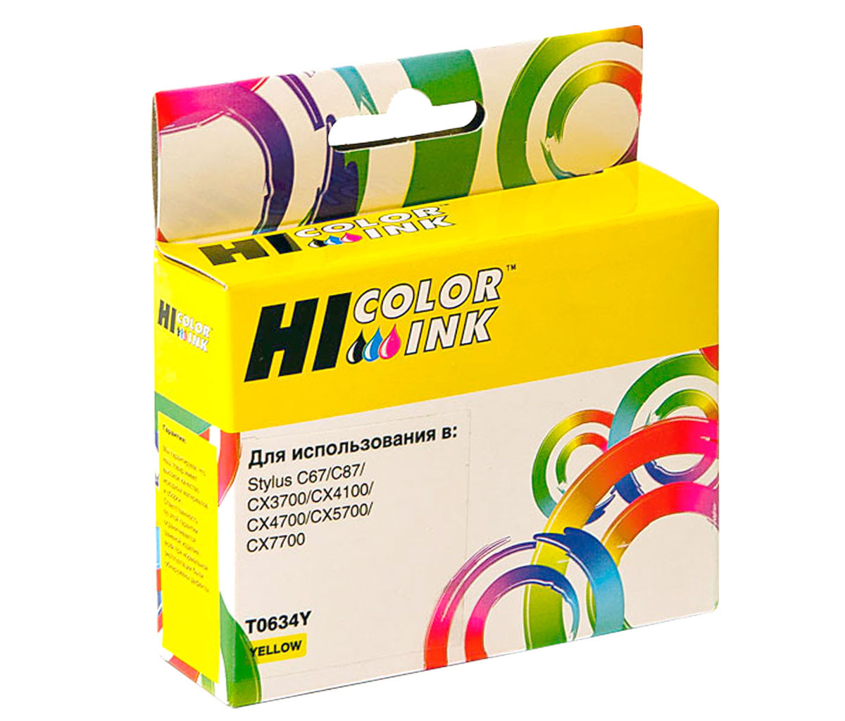 Картридж Hi-Black (HB-T0634) для Epson Stylus C67/87/CX3700/4100/4700, Y, T0634Y