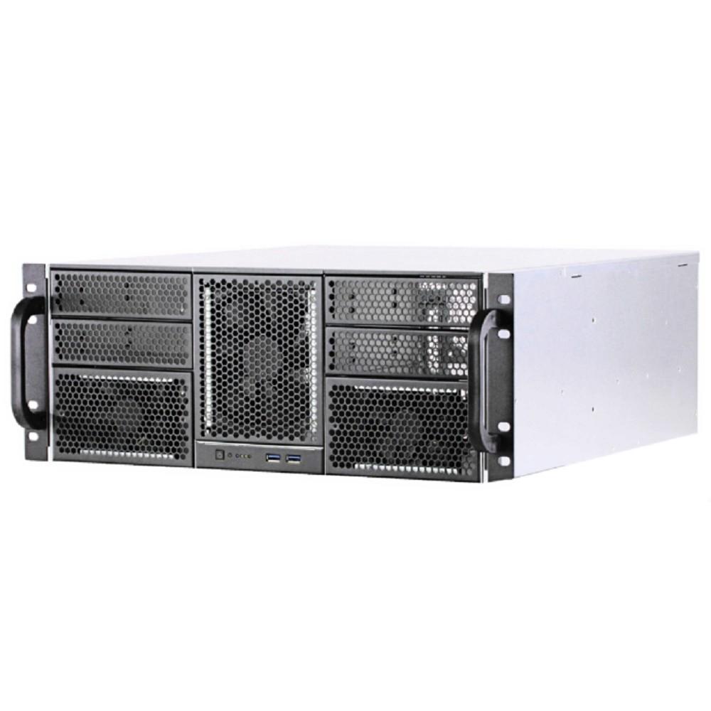Procase Корпус 4U server case,4x5.25+11HDD,черный,без блока питания,глубина 550мм,MB CEB 12"x10,5", панель вентиляторов 3*120x25 PWM [RE411-D4H11-FC-55]