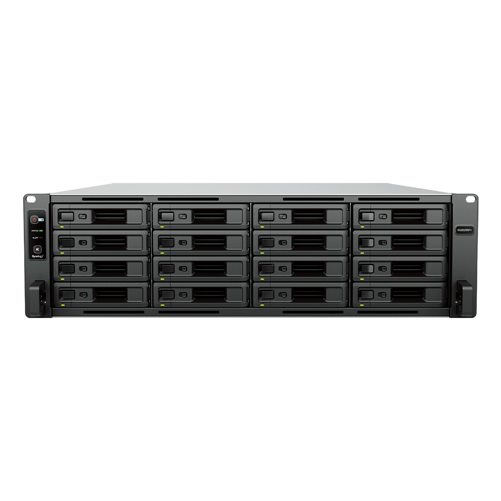 Система хранения данных Synology Rack 3U QC3,35GhzCPU/8Gb(32)/RAID0,1,10,5,6/16hot plug (3,5' or 2,5')/upto 28hp with RX1225RP/2xUSB3.2/2xGbE/1x10GbE (1xExp.)/iSCSI/2xPS/no rail/1YW repl RS2821RP+, RS2825RP+