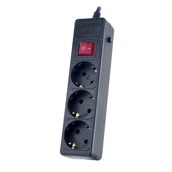 Perfeo Сетевой фильтр "POWER+",PF_A4668 (5,0м, 3 розетки, черный (PF-PP-3/5,0-B))