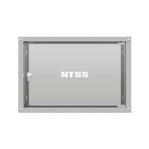 NTSS Шкаф настенный телекоммуникационный NTSS LIME 6U 550х450х370мм, 2 профиля 19, дверь стеклянная, боковые стенки несъемные, разобранный, серый RAL 7035 NTSS-WL6U5545GS (УТ000133113)
