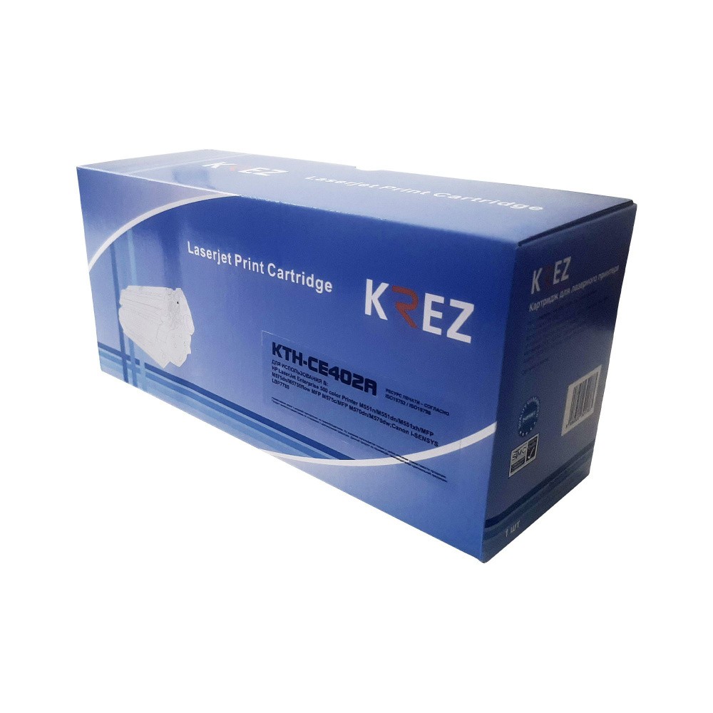 Совместимый тонер-картридж желтый CE402A с чипом для HP LJ Enterprise 500 color M551n/M551dn/M551xh/M575dn/M575f/M575c/M570dn/M570dw 6K KREZ, KTH-CE402A