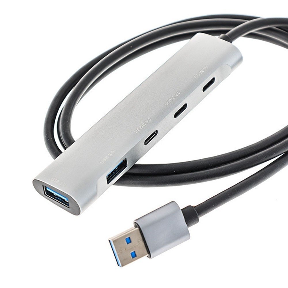 ORIENT CU-422A, разветвитель USB 3.2 Gen1 (5 Гбит/c), порты: 2xUSB-A + 1xUSB-C, 1 порт USB 2.0 USB-C, порт для доп.питания USB-C, алюм.корпус, кабель подключения USB Type-A, длина 1.2 метра (31334)