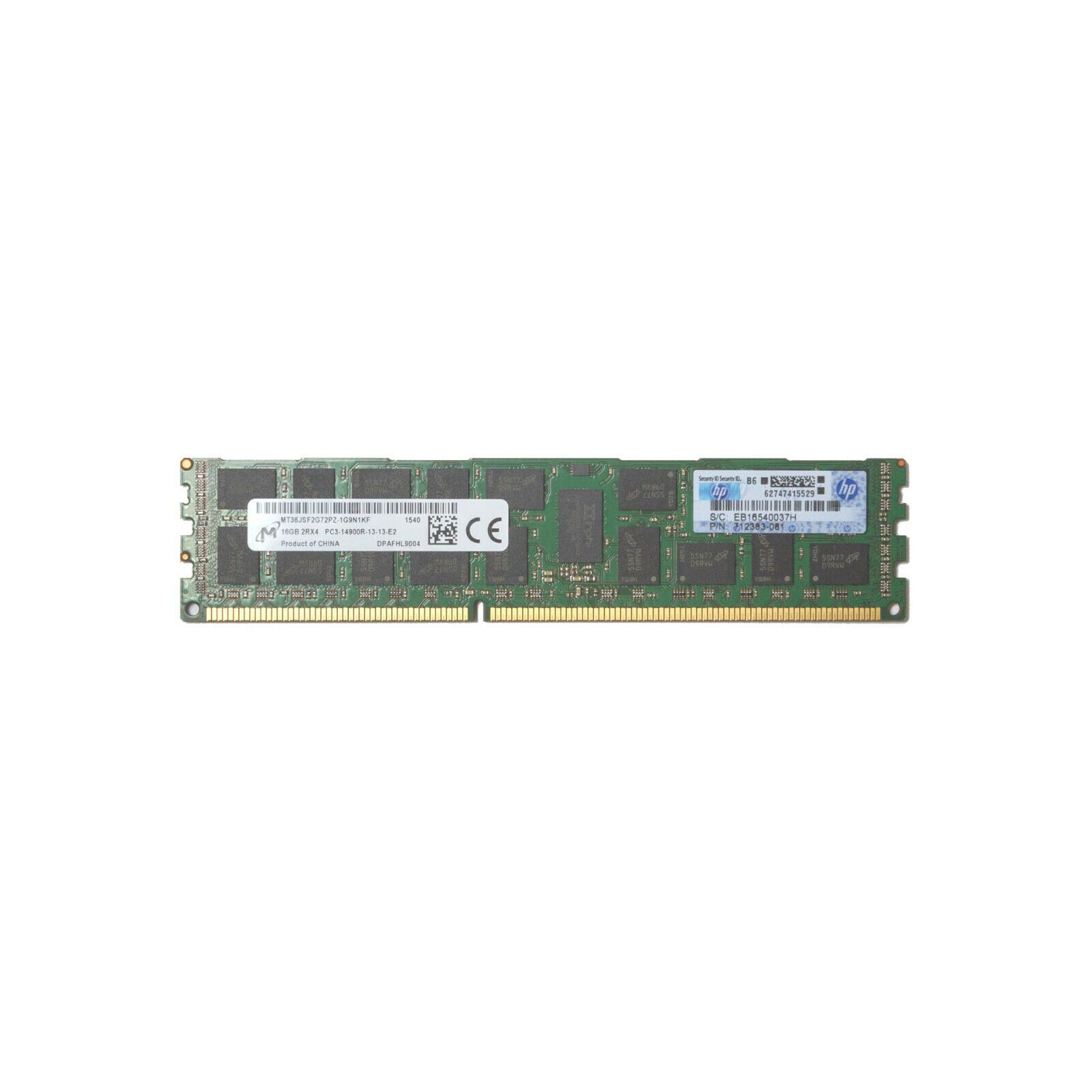 715274-001\708641-B21 Модуль памяти 16GB (1x16GB) Dual Rank x4 PC3-14900R (DDR3-1866) Registered