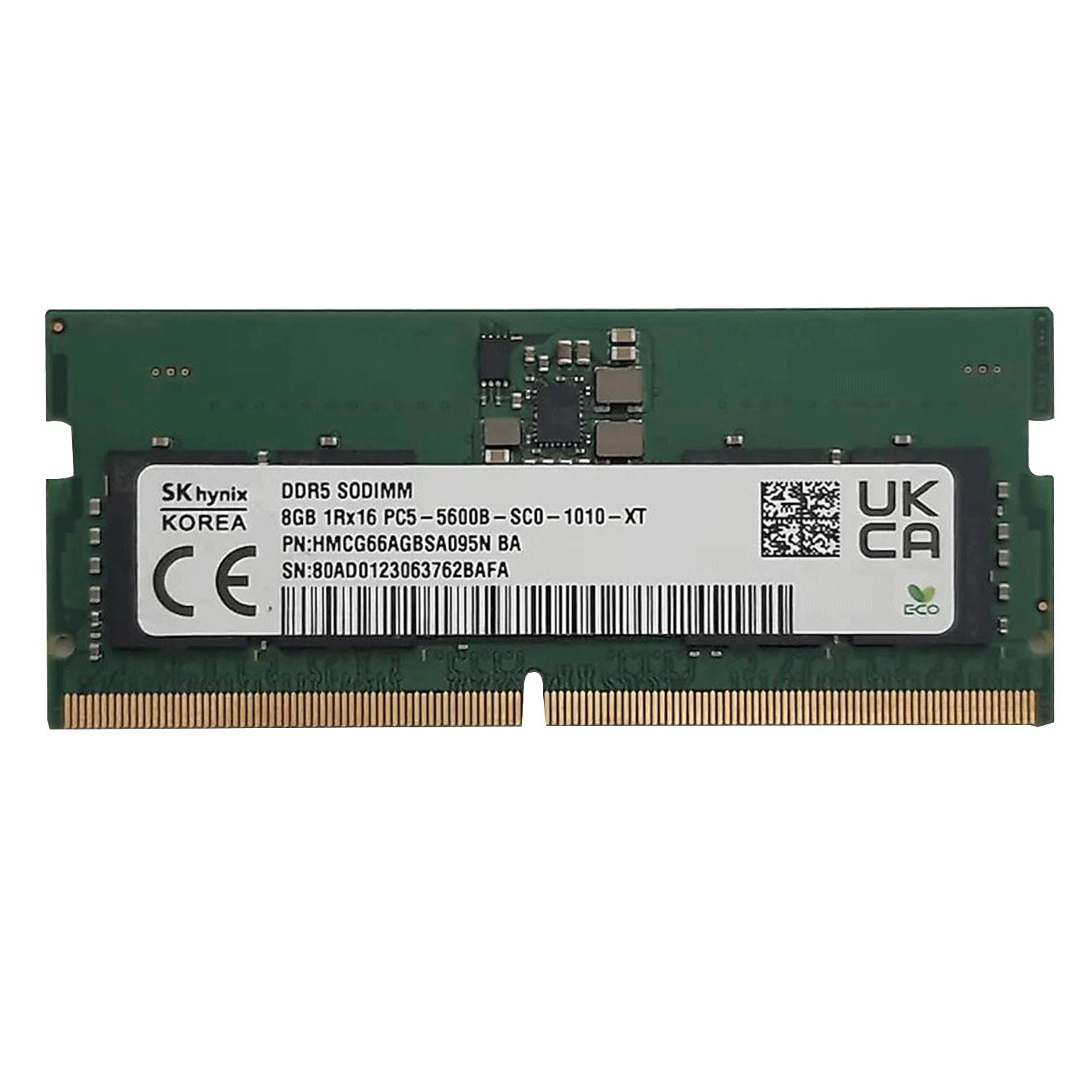 Память оперативная/ SK Hynix 8Gb 5600MT/s DDR5 SODIMM 1Rx16 PC5-5600B-SCO-1010-XT, HMCG66AGBSA095N