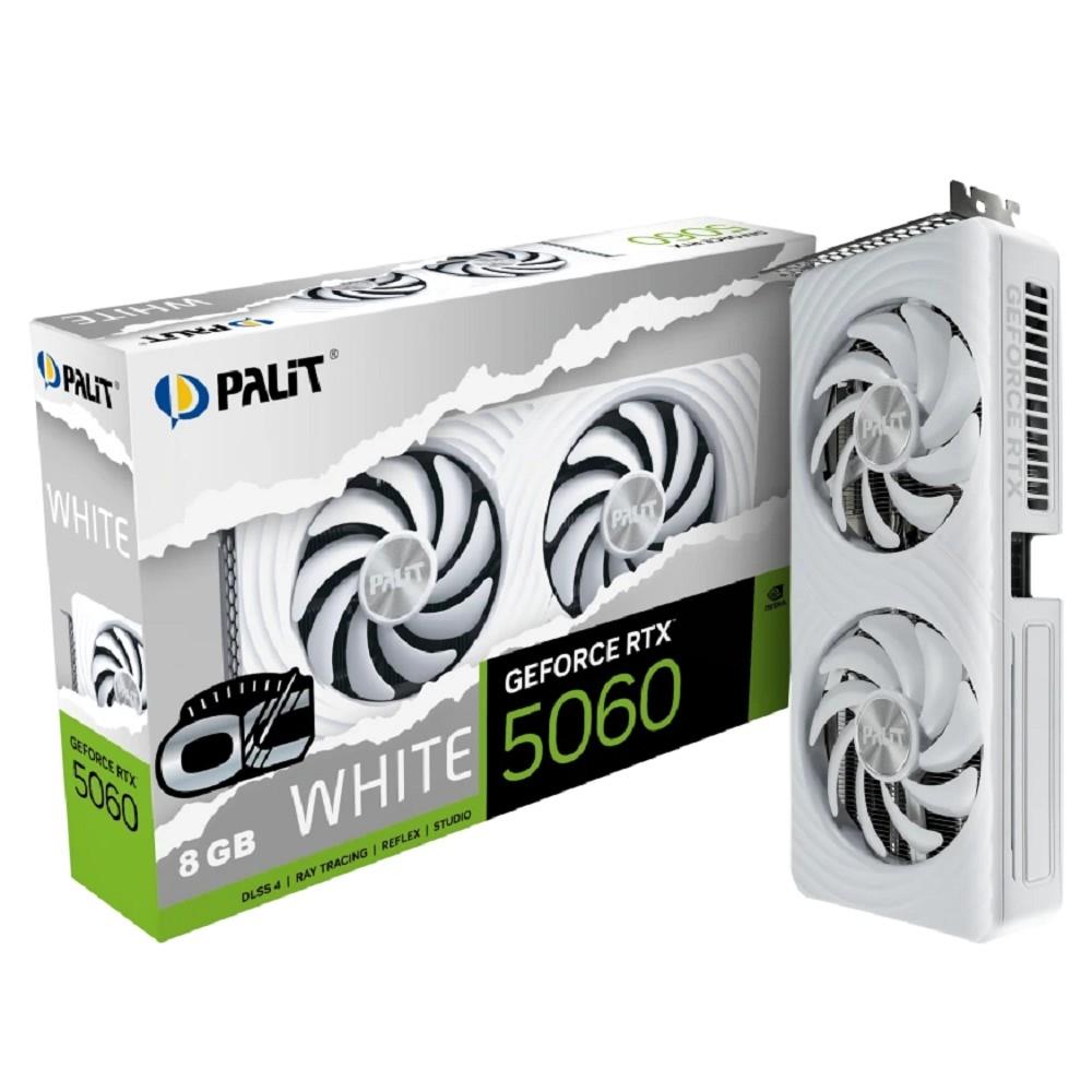 Видеокарта PCIE16 RTX5060 8GB PA-RTX5060 WHITE OC 8GB PALIT, NE75060U19P1-GB2063M