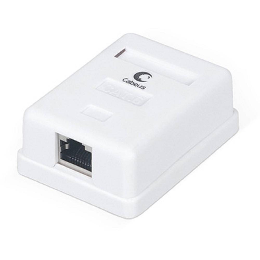 CABEUS WS-8P8C-CAT.6-SH-1 РОЗЕТКА КОМПЬЮТЕРНАЯ RJ-45(8P8C), КАТЕГОРИЯ 6, ЭКРАНИРОВАННАЯ, ОДИНАРНАЯ, ВНЕШНЯЯ, DUAL IDC, WS-8P8C-Cat.6-SH-1